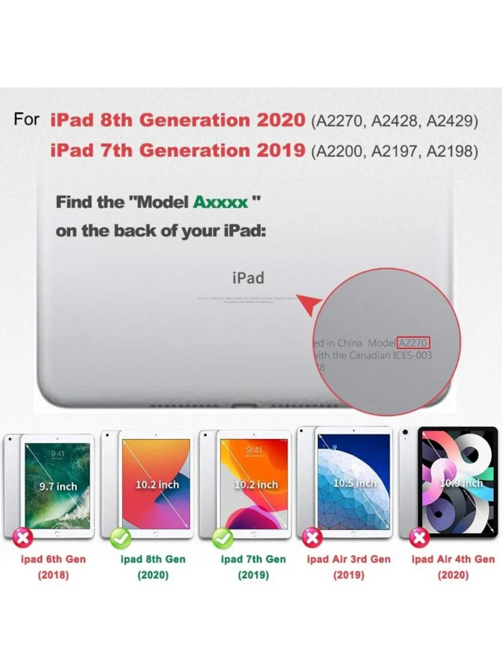 Shockproof iPad Case for 9th/8th/7th Gen (10.2 inch) - Durable, Lightweight